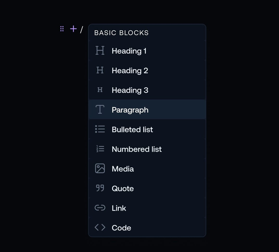 BCMS Composable content screen